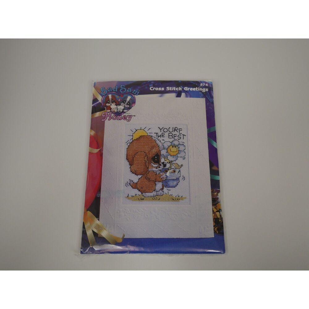 Vintage Sad Sam Honey Cross Stitch Greeting Card Kit Best Friend NIP